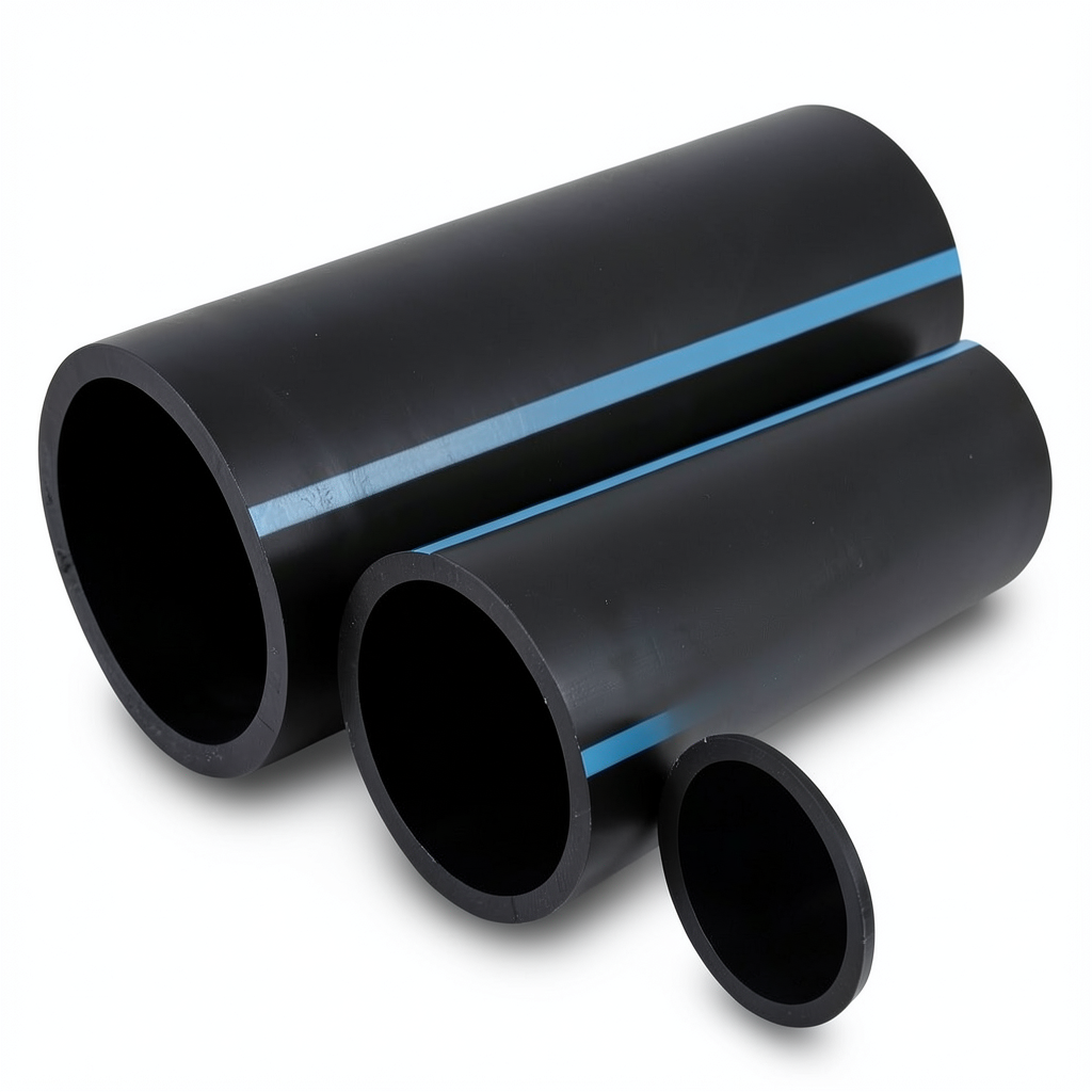 مواسير HDPE الوطني لشبكات المياه ضغط 16 بار قطر خارجي 200 مم سمك 11.9 مم لون اسود