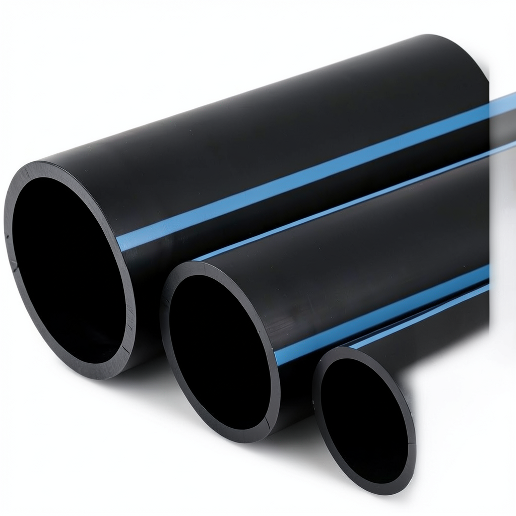 مواسير HDPE الوطني لشبكات المياه ضغط 16 بار قطر خارجي 225 مم سمك 13.4 مم لون اسود