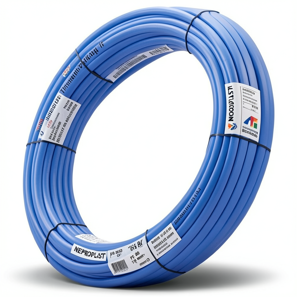 أنابيب HDPE PE 80 ضغط 16 بار قطر خارجي 16 مم سمك 1.8 مم لون أزرق | نيبروبلاست