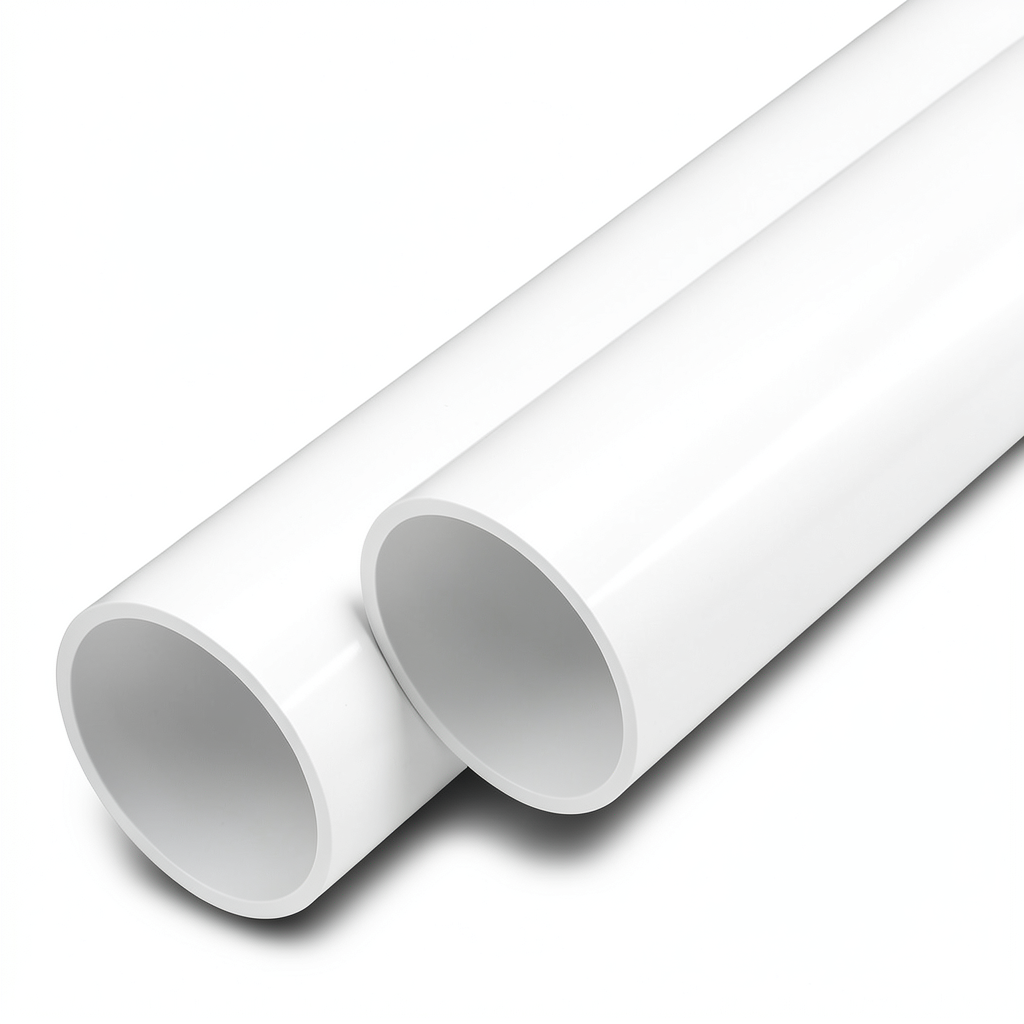 مواسير UPVC ضغط اسمي 15 بار مقاس 1/2 1 إنش سمك 3.1 مم لون أبيض