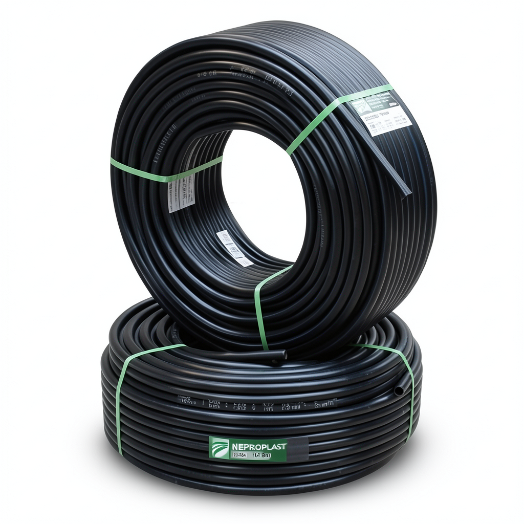 أنابيب HDPE PE 80 ضغط 16 بار قطر خارجي 63 مم سمك 7.1 مم لون أسود | نيبروبلاست