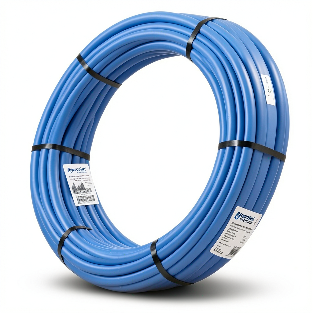 أنابيب HDPE نيبروبلاست PE 100 ضغط 20 بار قطر خارجي 63 مم سمك 7.1 مم لون أزرق | نيبروبلاست