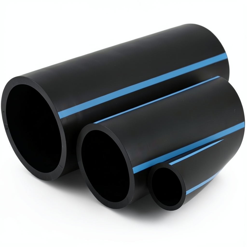 مواسير HDPE الوطني لشبكات المياه ضغط 16 بار قطر خارجي 200 مم سمك 11.9 مم لون اسود