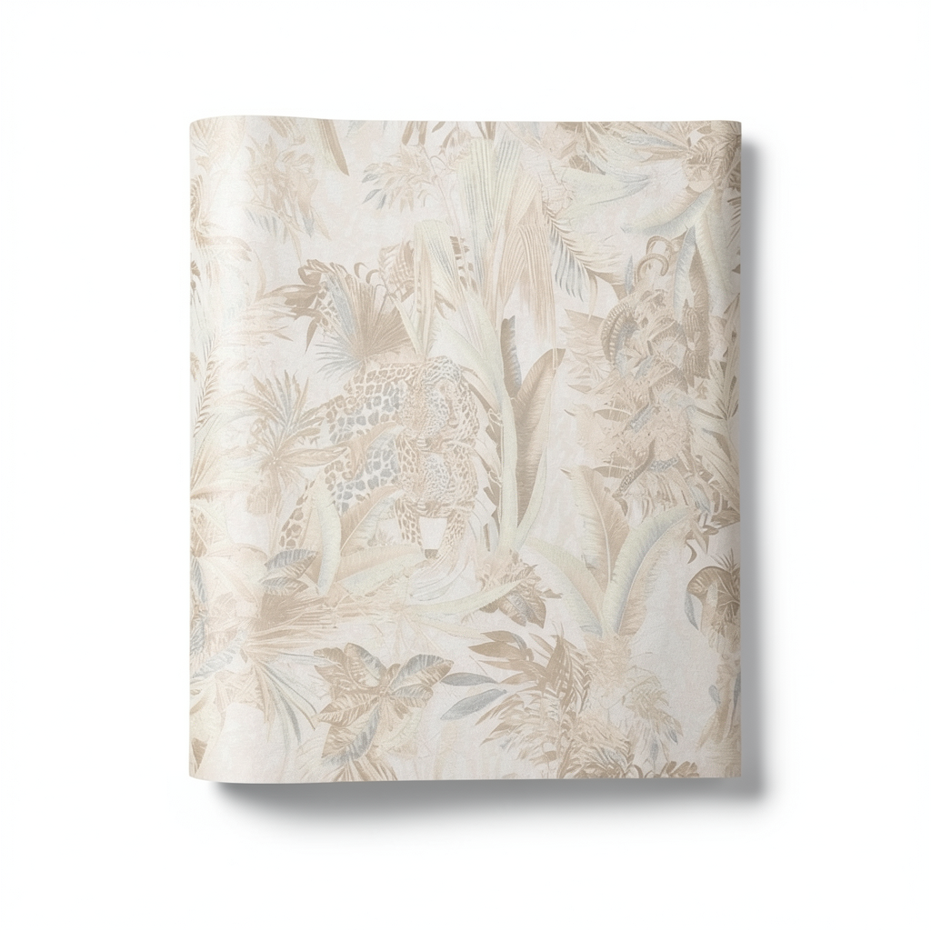 Italian Wallpaper Tropical Design 10m x 0.70m Light Beige