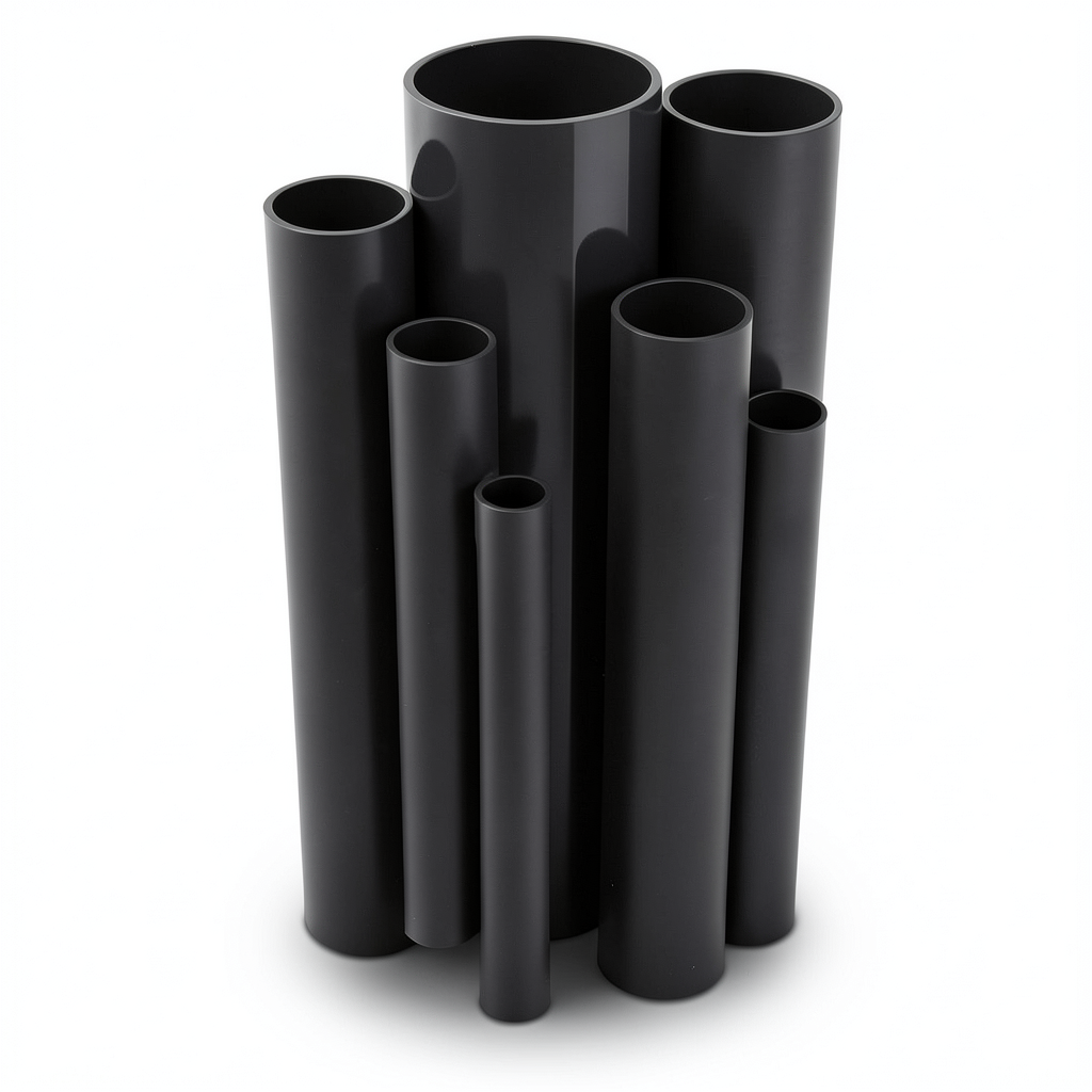 مواسير UPVC ضغط 2.5 بار قطر خارجي 450 مم سمك 3.6 مم لون اسود