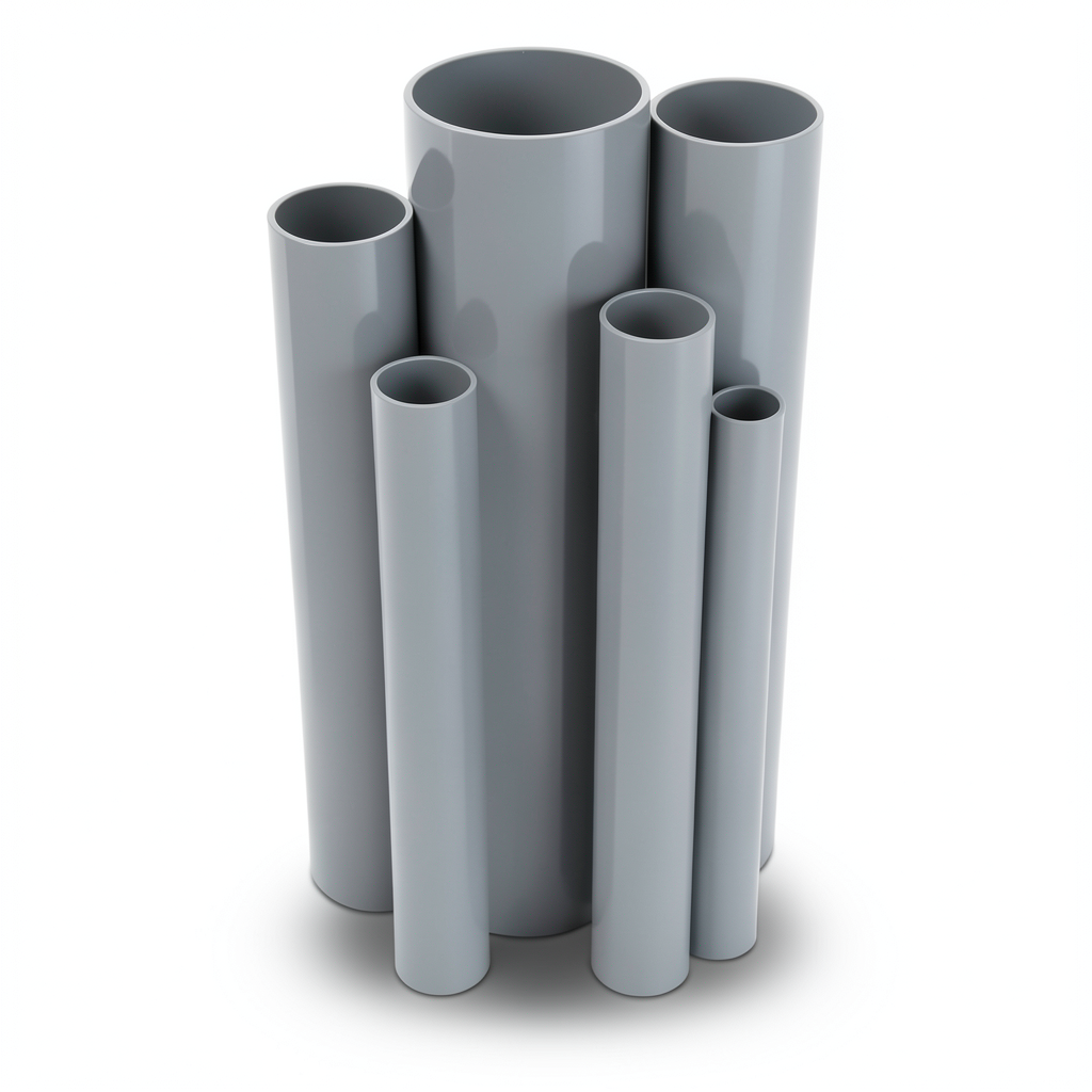 مواسير UPVC ضغط 4 بار قطر خارجي 450 مم سمك 8.9 مم لون رمادي