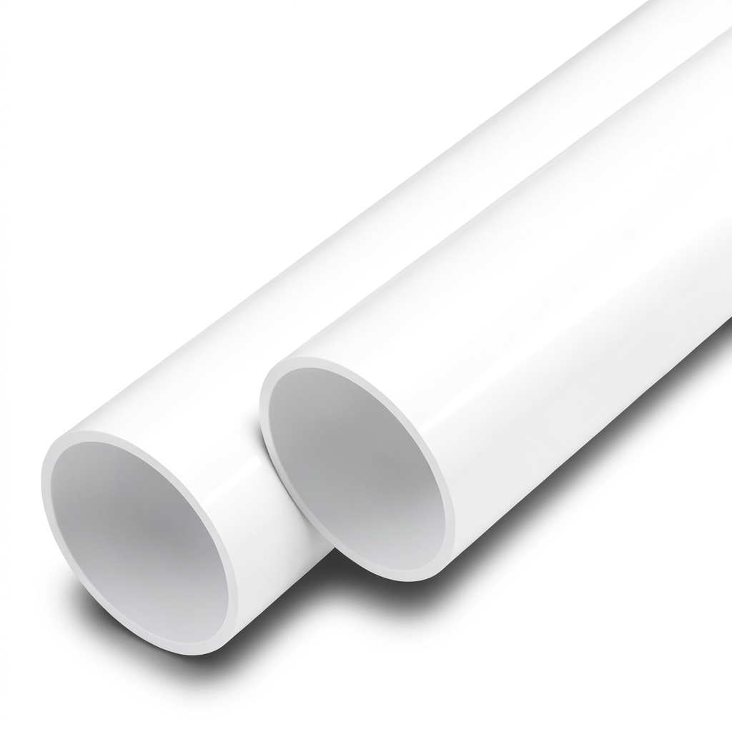 مواسير UPVC ضغط اسمي 15 بار مقاس 1/2 2 إنش سمك 4.8 مم لون أبيض