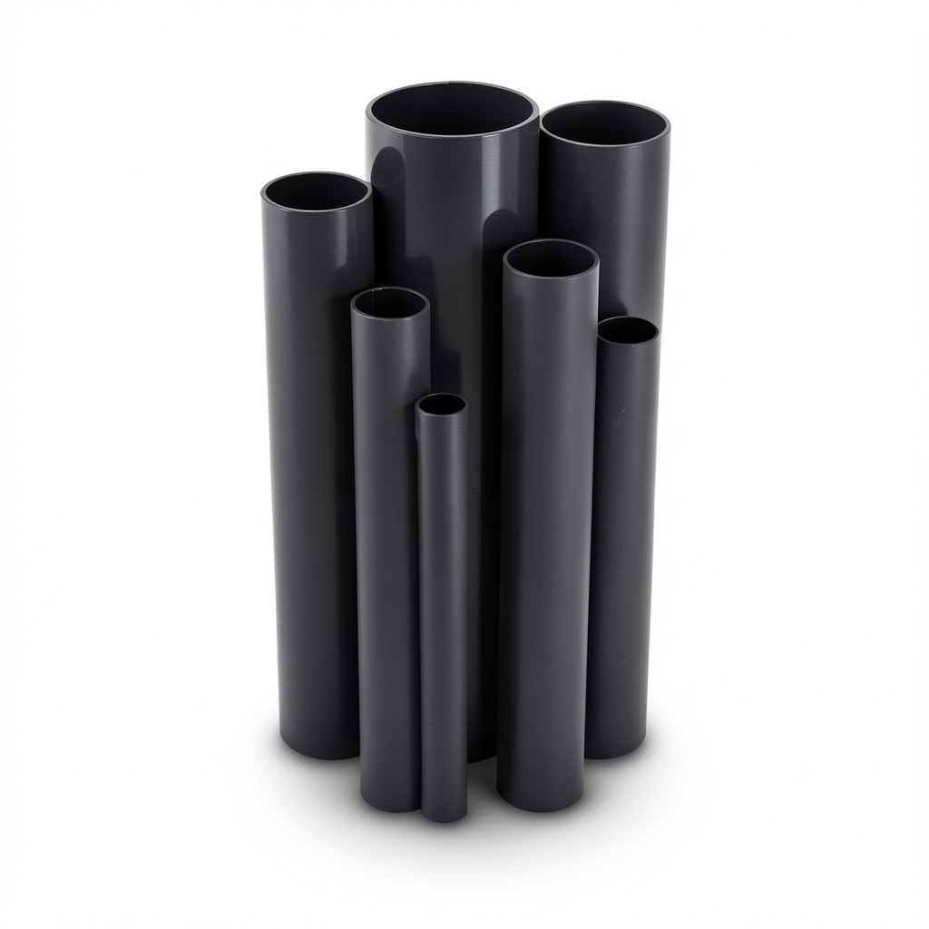 مواسير UPVC ضغط 6 بار قطر خارجي 450 مم سمك 13.2 مم لون اسود