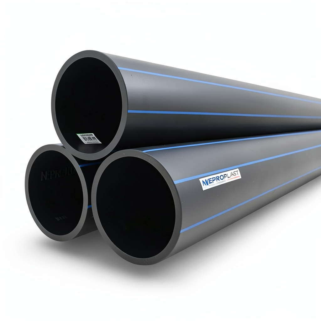 مواسير HDPE PE 100 ضغط اسمي 20 بار قطر خارجي 355 مم سمك 39.7 مم لون أسود | نيبروبلاست