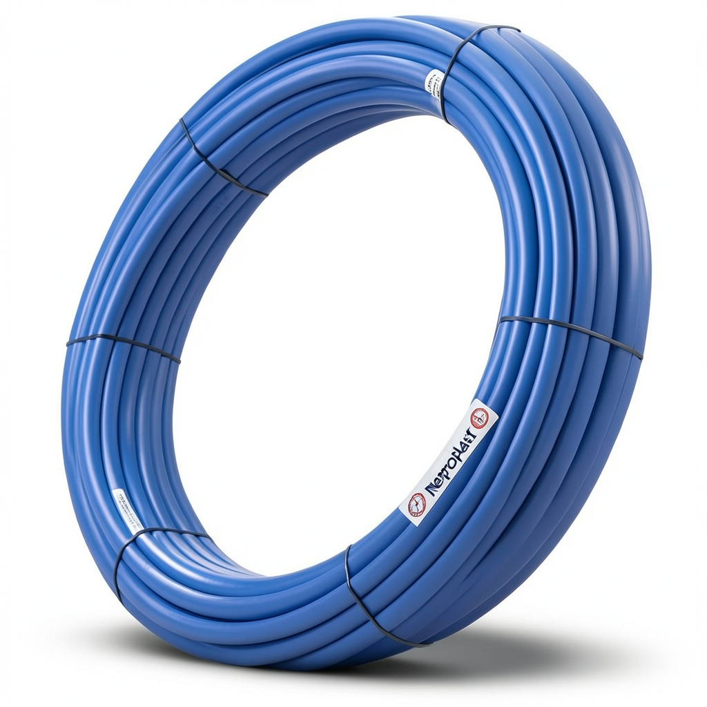 أنابيب HDPE نيبروبلاست PE 100 ضغط 20 بار قطر خارجي 16 مم سمك 1.8 مم لون أزرق | نيبروبلاست
