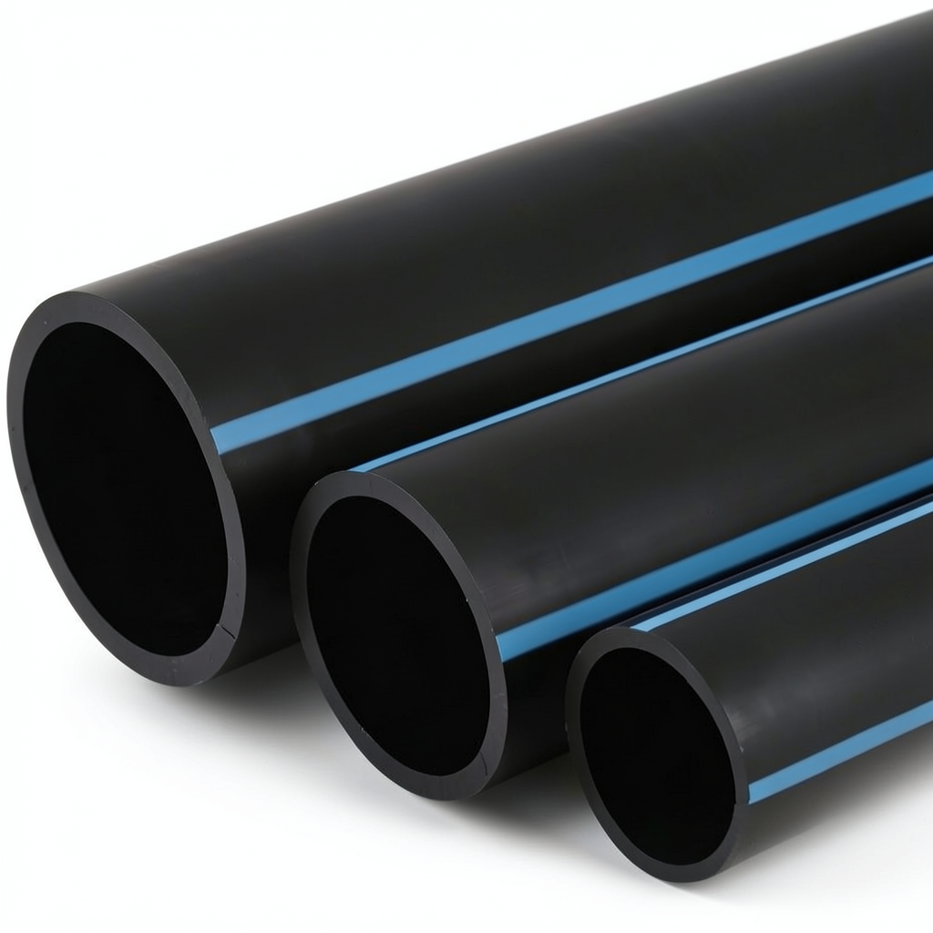 أنابيب HDPE الوطني لشبكات المياه ضغط 16 بار قطر خارجي 50 مم سمك 3.7 مم لون أسود