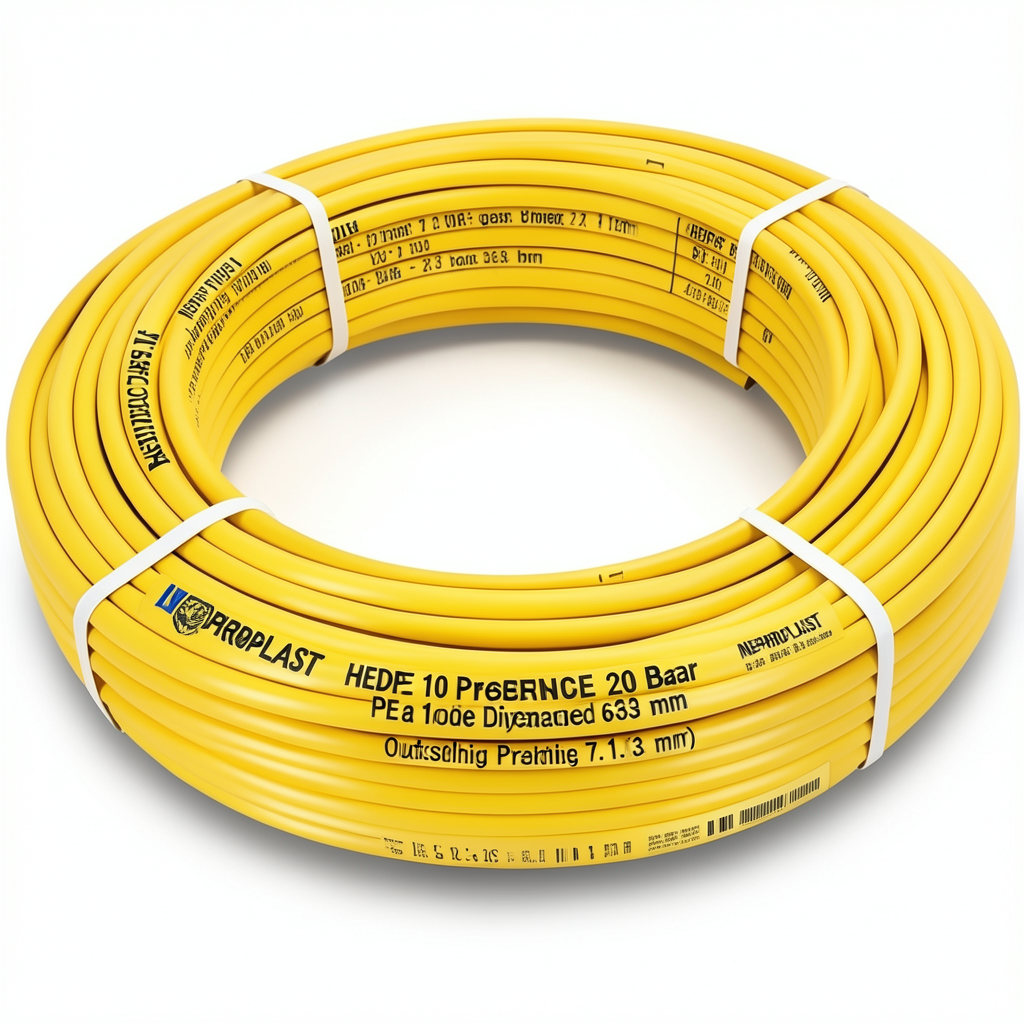 أنابيب HDPE نيبروبلاست PE 100 ضغط 20 بار قطر خارجي 63 مم سمك 7.1 مم لون أصفر | نيبروبلاست