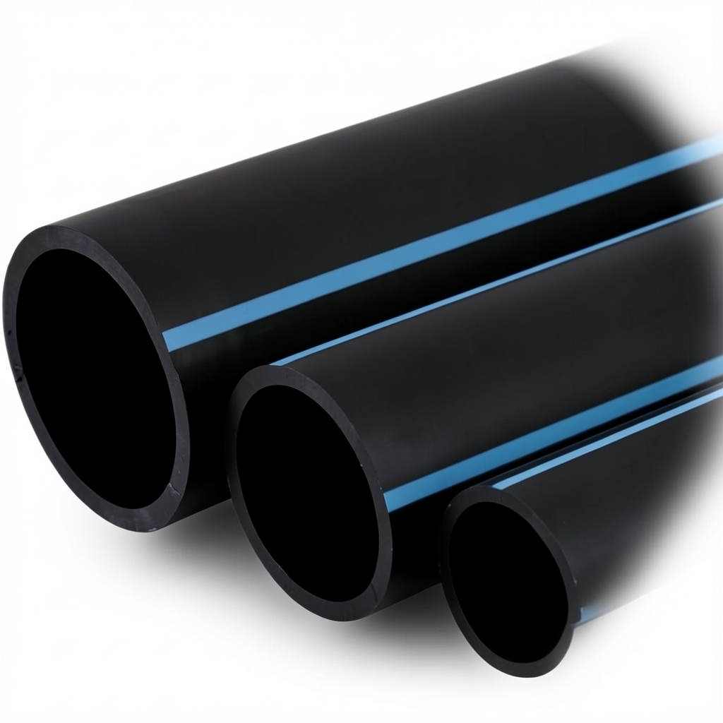 أنابيب HDPE لشبكات المياه ضغط 16 بار قطر خارجي 75 مم سمك 5.6 مم لون أسود