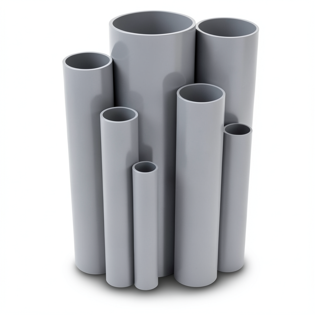 مواسير UPVC جدول 40 مقاس 3 إنش سمك 5.5 مم لون رمادي