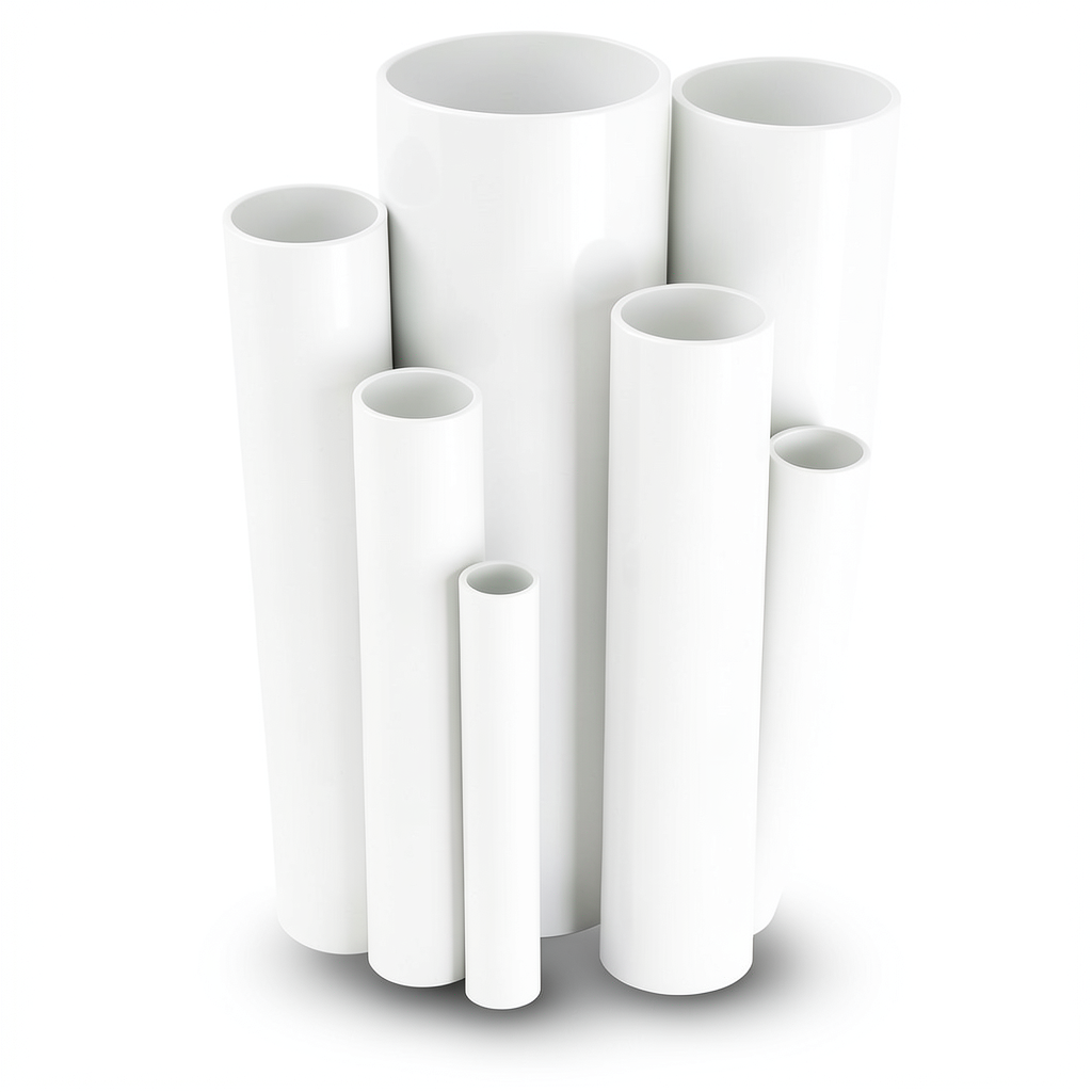 مواسير UPVC جدول 40 مقاس 4 إنش سمك 6 مم لون أبيض