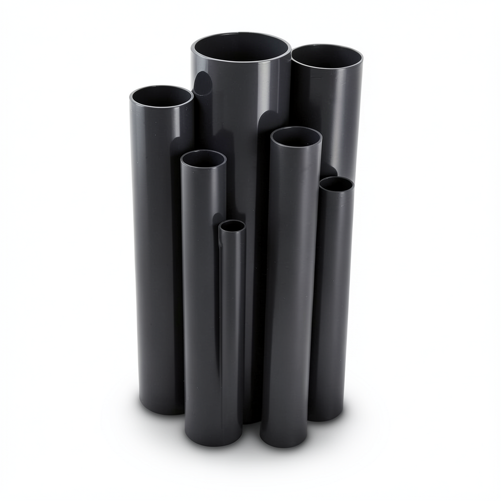 مواسير UPVC جدول 40 مقاس 4 إنش سمك 6 مم لون أسود