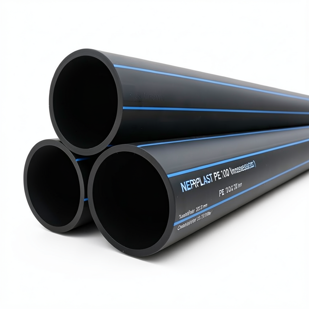 مواسير HDPE PE 100 ضغط اسمي 20 بار قطر خارجي 315 مم سمك 35.2 مم لون أسود | نيبروبلاست
