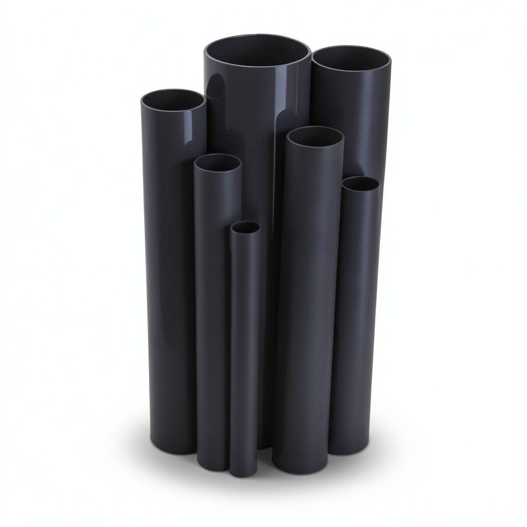 مواسير UPVC جدول 80 مقاس 3 إنش سمك 7.6 مم لون أسود