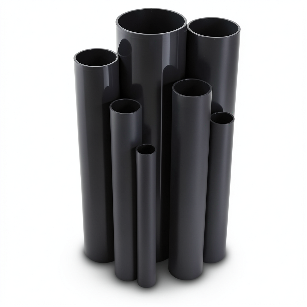مواسير UPVC جدول 80 مقاس 4 إنش سمك 8.6 مم لون أسود