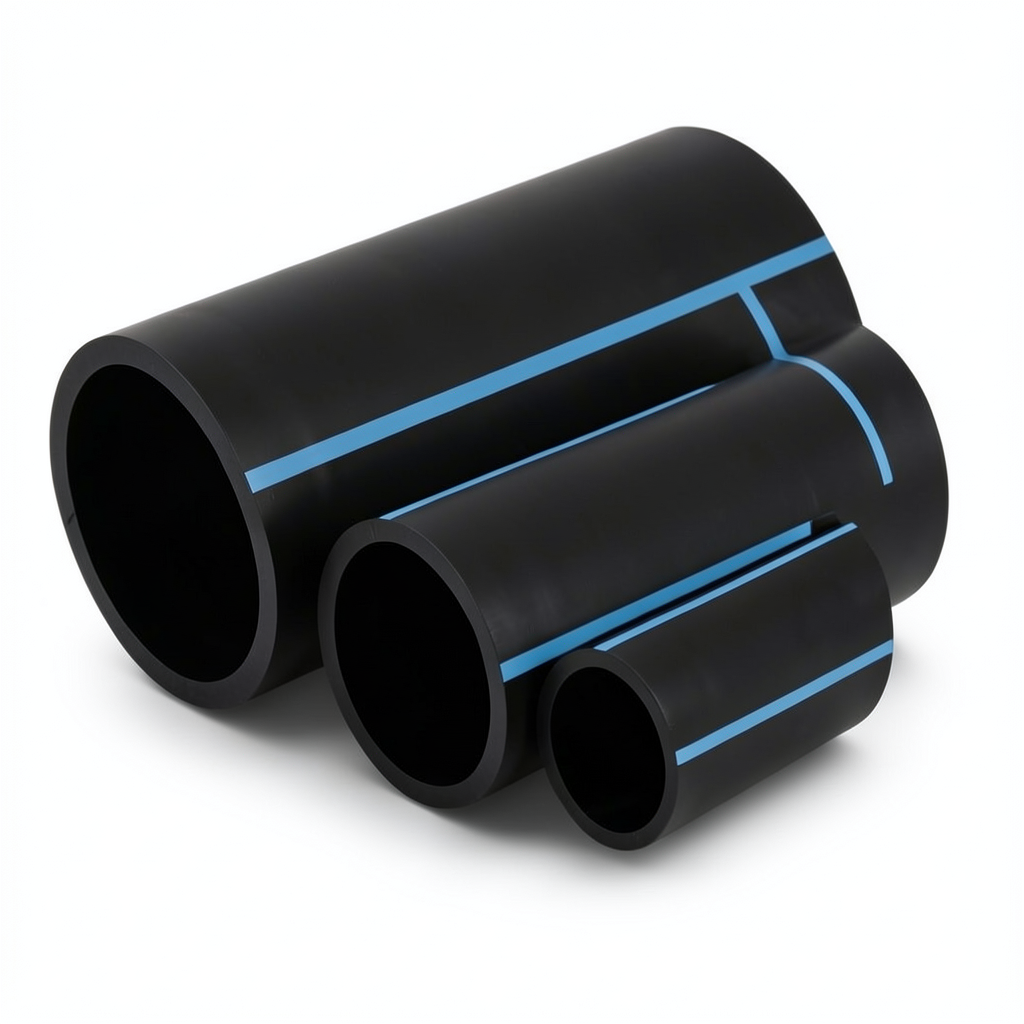 أنابيب HDPE لشبكات المياه ضغط 16 بار قطر خارجي 75 مم سمك 5.6 مم لون أسود