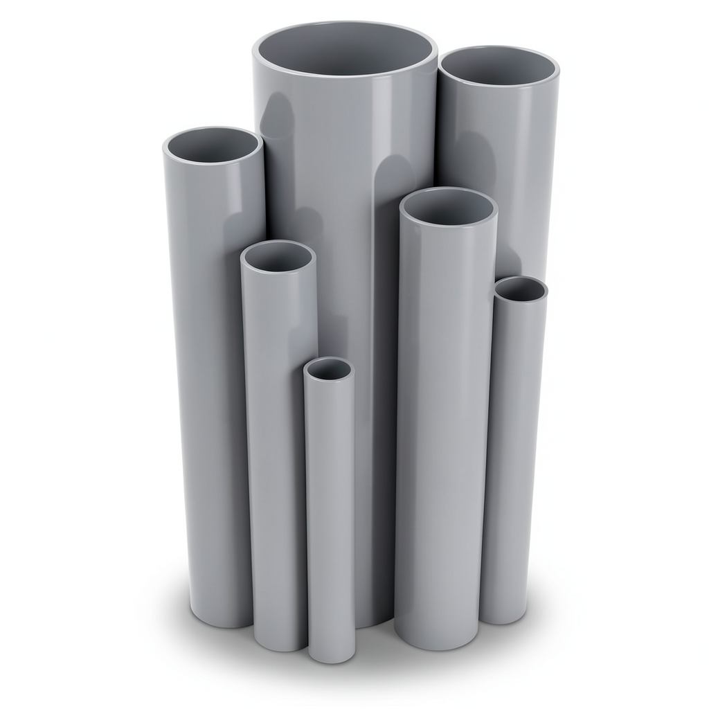 UPVC Pipes Schedule 40 Size 8 inch Thickness 8.2 mm Gray