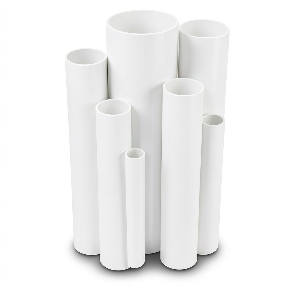 مواسير UPVC جدول 80 مقاس 8 إنش سمك 12.7 مم لون أبيض