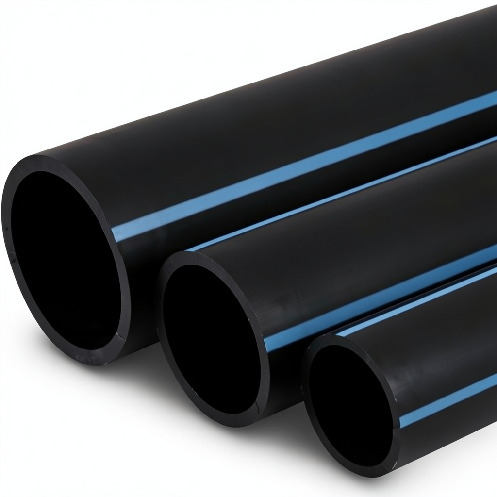 مواسير HDPE الوطني لشبكات المياه ضغط 20 بار قطر خارجي 63 مم سمك 5.8 مم لون اسود