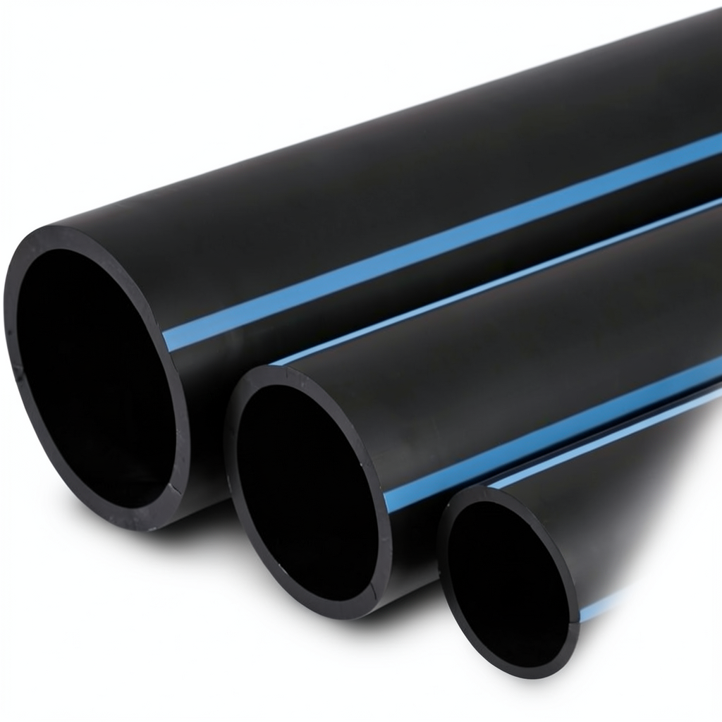 أنابيب HDPE الوطني ضغط 20 بار قطر خارجي 75 مم سمك 6.8 مم لون أسود