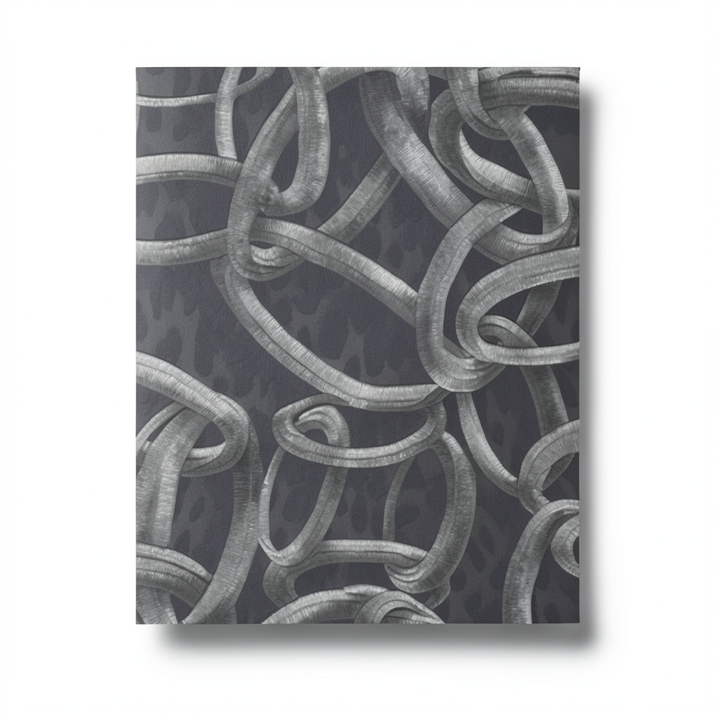 Italian Wallpaper Patterned Design 10m x 0.70m Dark Gray