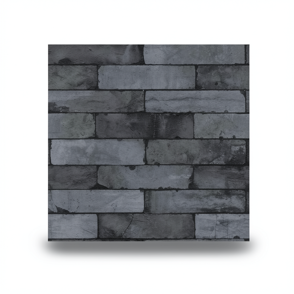 Stone Wall Decoration 10m x 0.53m Dark Gray Model 446340