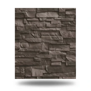 Stone Wallpaper 10m x 0.53m Dark Brown, Model 475012