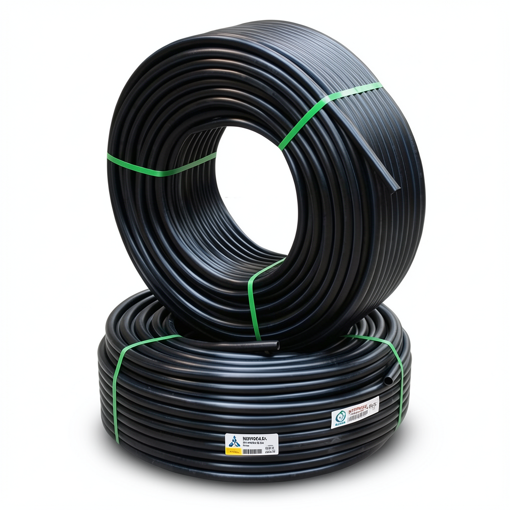 أنابيب HDPE PE 100 ضغط 20 بار قطر خارجي 90 مم سمك 10.1 مم لون اسود | نيبروبلاست