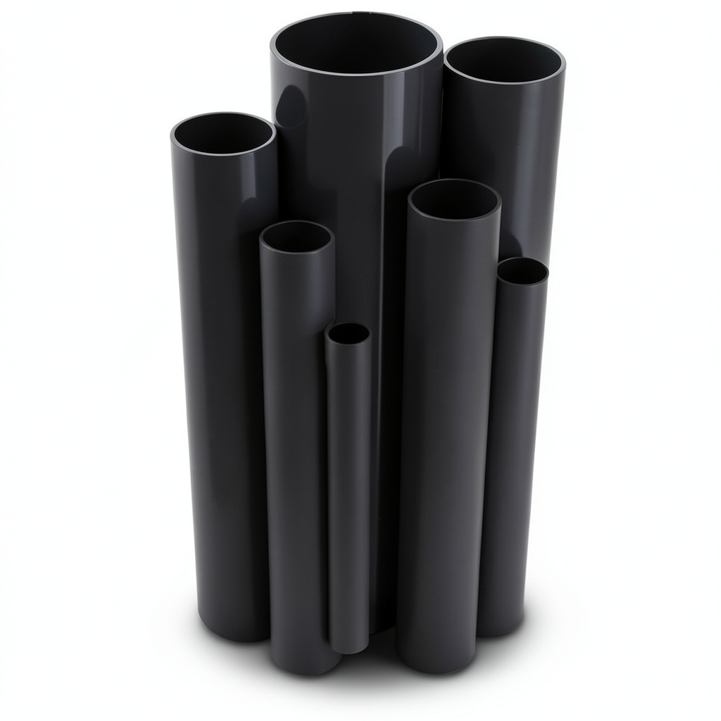 مواسير UPVC جدول 40 مقاس 4 إنش سمك 6 مم لون أسود