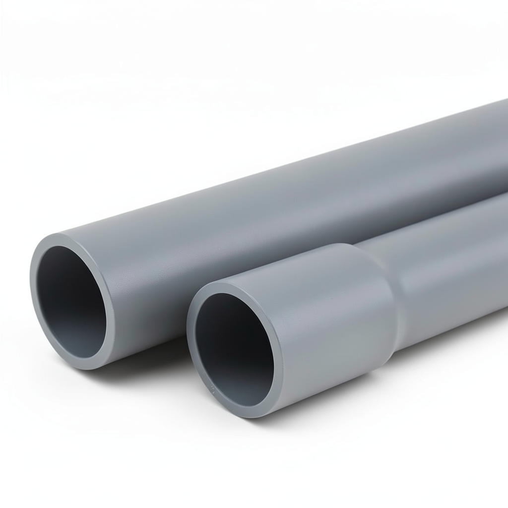 مواسير UPVC ضغط اسمي 4 بار قطر خارجي 200 مم سمك 4.00 مم لون رمادي