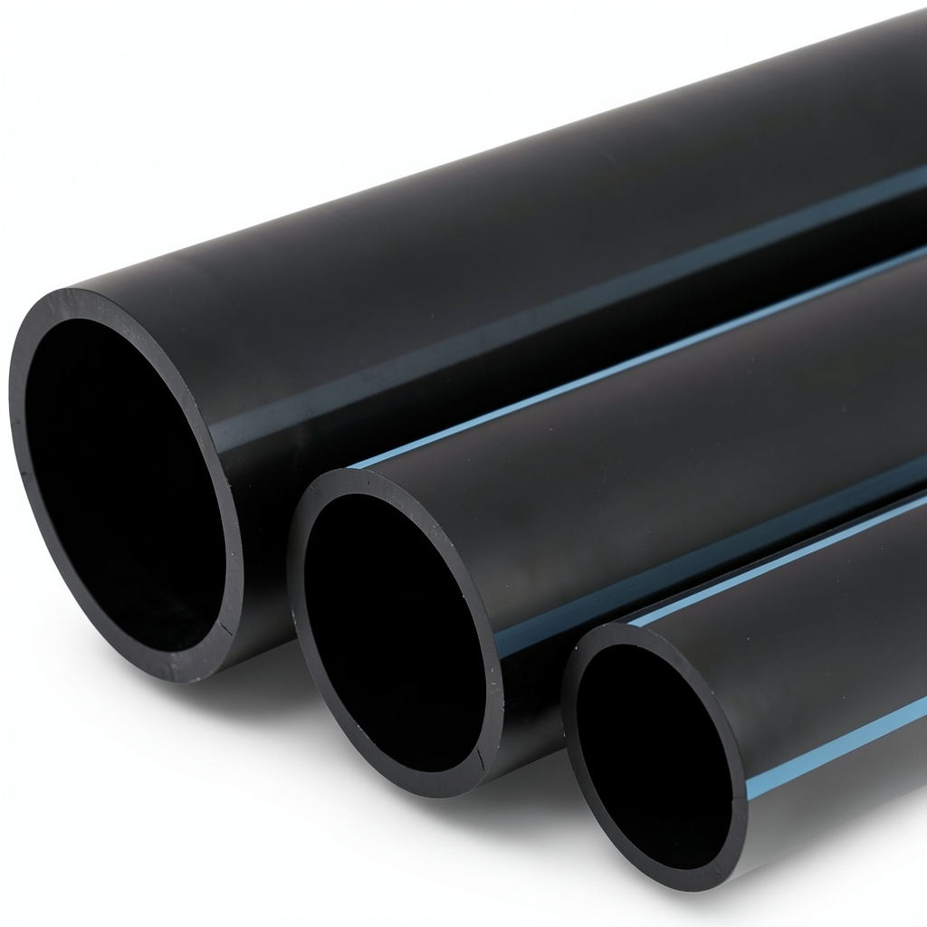 أنابيب HDPE الوطني لشبكات المياه ضغط 16 بار قطر خارجي 90 مم سمك 6.7 مم أسود
