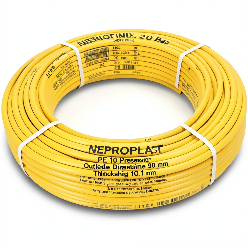 HDPE Pipes PE 100 Pressure 20 Bar Outside Diameter 90 mm Thickness 10.1 mm Yellow | NEPROPLAST