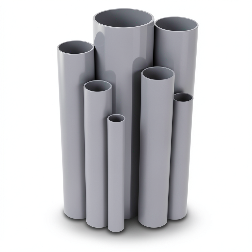 مواسير UPVC جدول 80 مقاس 4 إنش سمك 8.6 مم لون رمادي