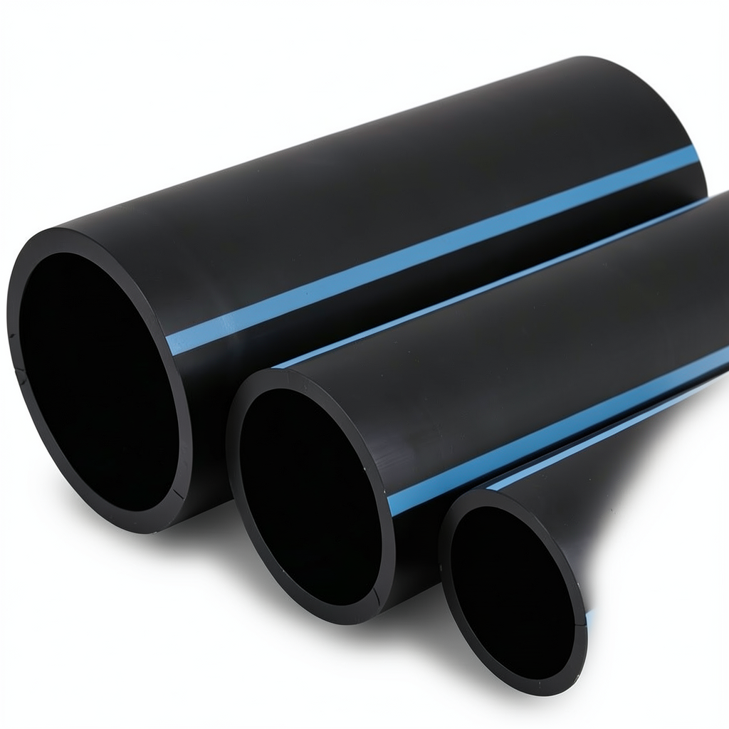 مواسير HDPE الوطني لشبكات المياه ضغط 20 بار قطر خارجي 180 مم سمك 13.3 مم لون اسود
