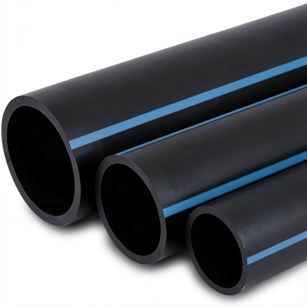 NPF HDPE Pipes Pressure 20 Bar Diameter 200 mm Thickness 14.7 mm Black