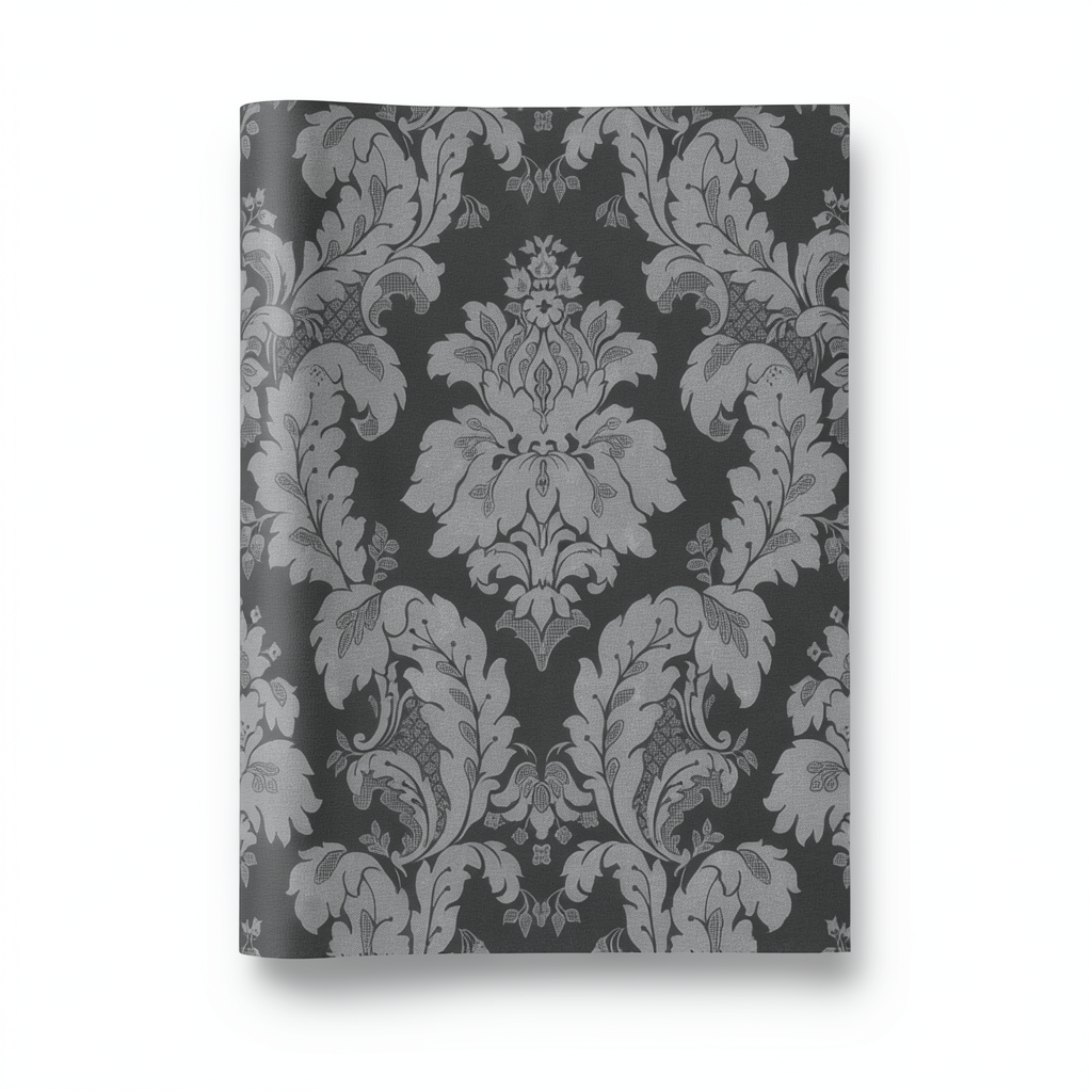 Italian Wallpaper 10m x 0.53m Dark Grey, Model 57054