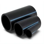 أنابيب HDPE الوطني لشبكات المياه ضغط 20 بار قطر خارجي 225 مم سمك 16.6 مم لون اسود