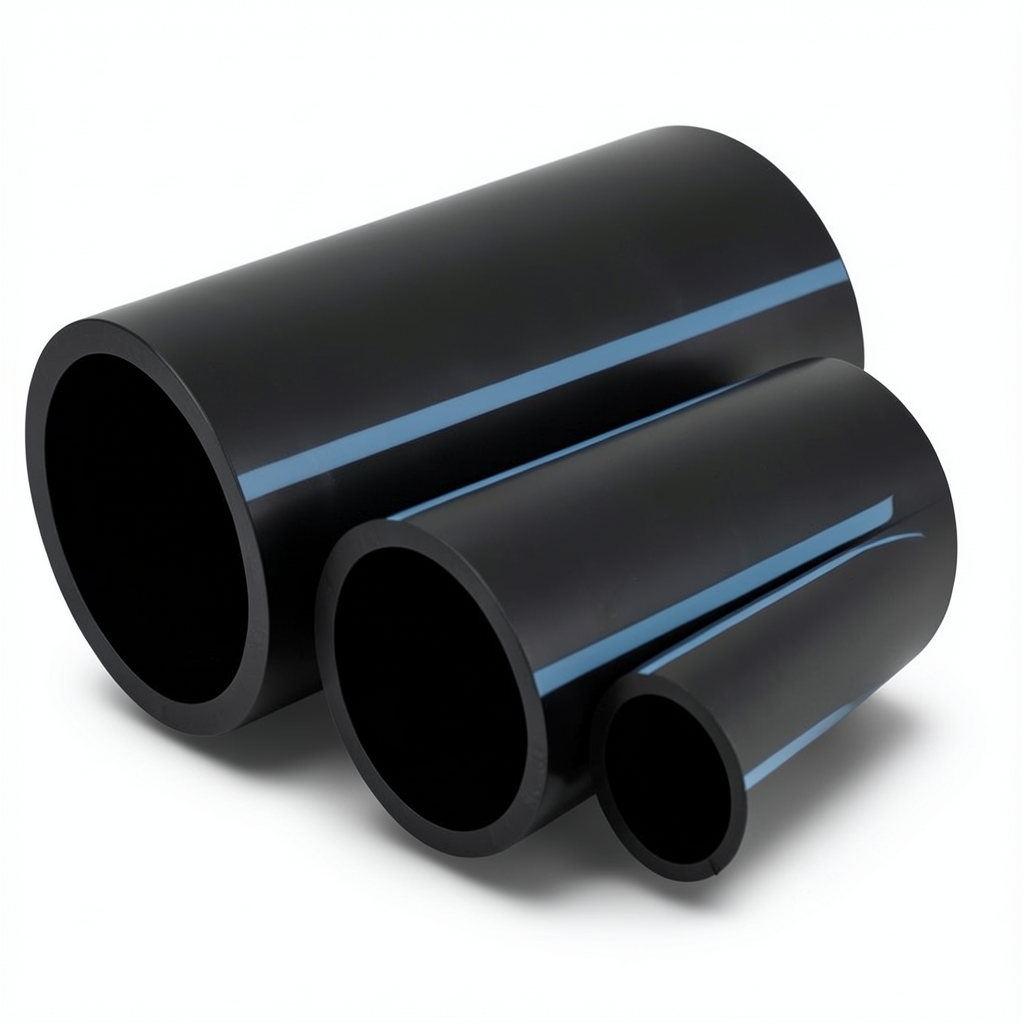 أنابيب HDPE الوطني لشبكات المياه ضغط 20 بار قطر خارجي 225 مم سمك 16.6 مم لون اسود
