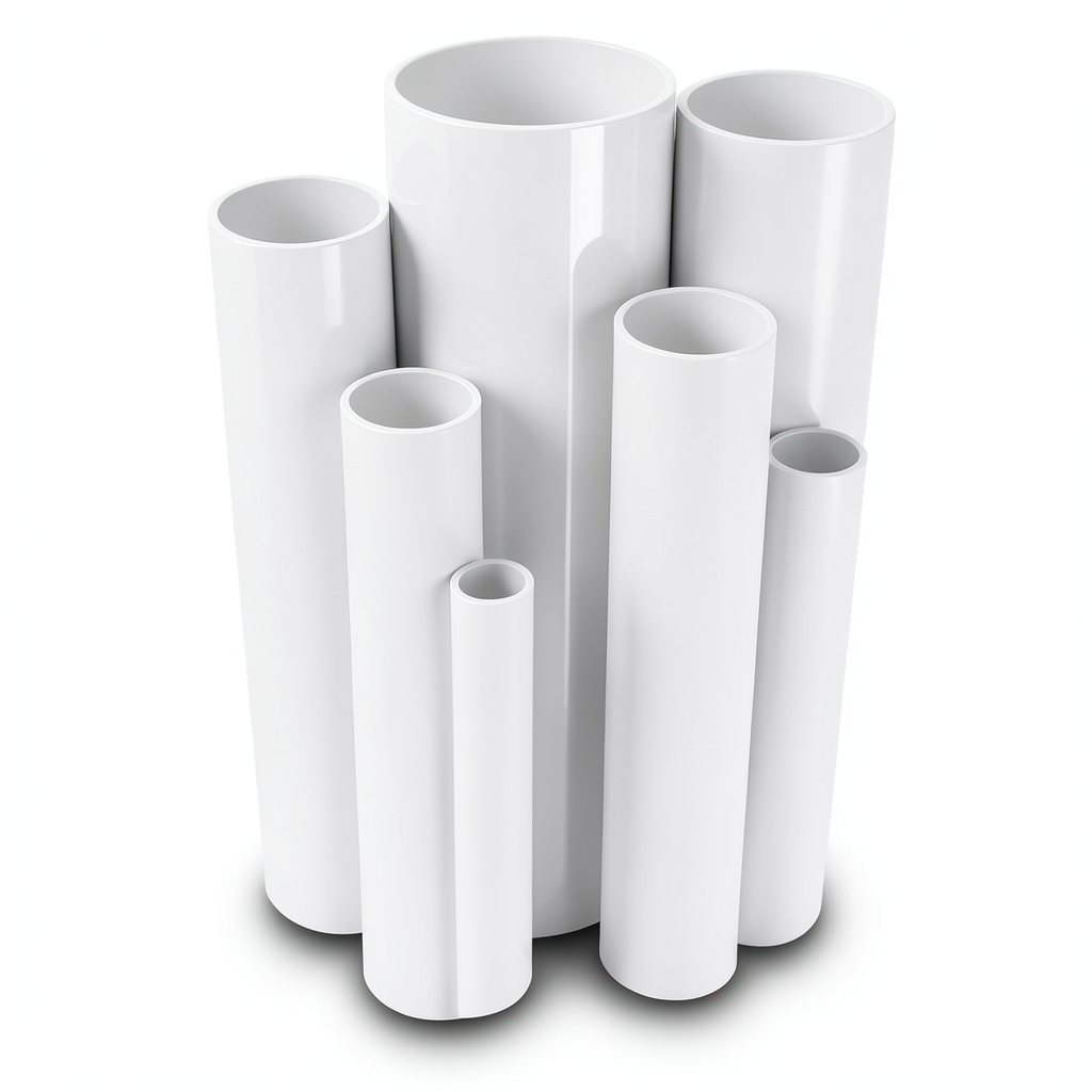 مواسير UPVC جدول 40 مقاس 8 إنش سمك 8.2 مم لون أبيض