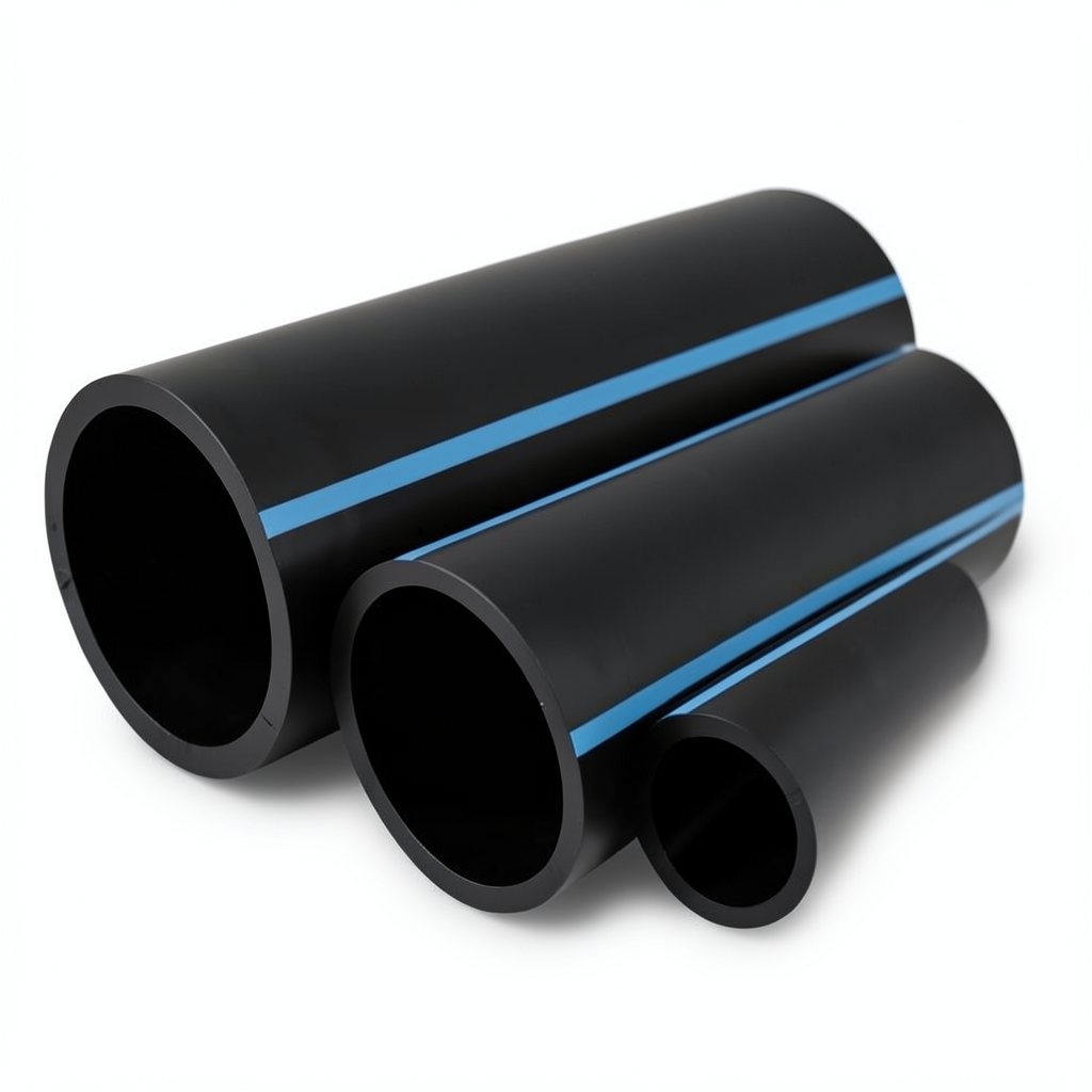 أنابيب HDPE لشبكات المياه ضغط 20 بار قطر 250 مم سمك 18.4 مم لون أسود