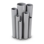 مواسير UPVC جدول 40 مقاس 8 إنش سمك 8.2 مم لون رمادي