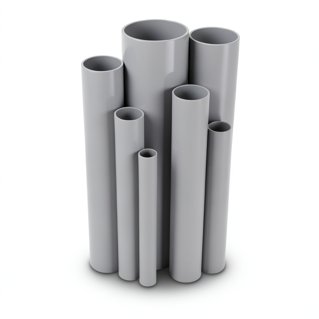 UPVC Pipes Schedule 40 Size 8 inch Thickness 8.2 mm Gray