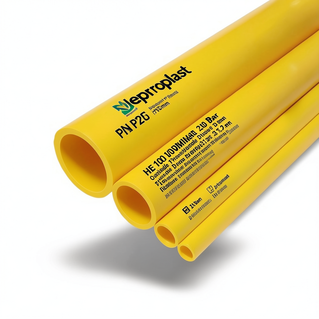 Neproplast HDPE Pipes PE 100 Nominal Pressure 20 Bar Outside Diameter 315 mm Thickness 35.2 mm Yellow | NEPROPLAST