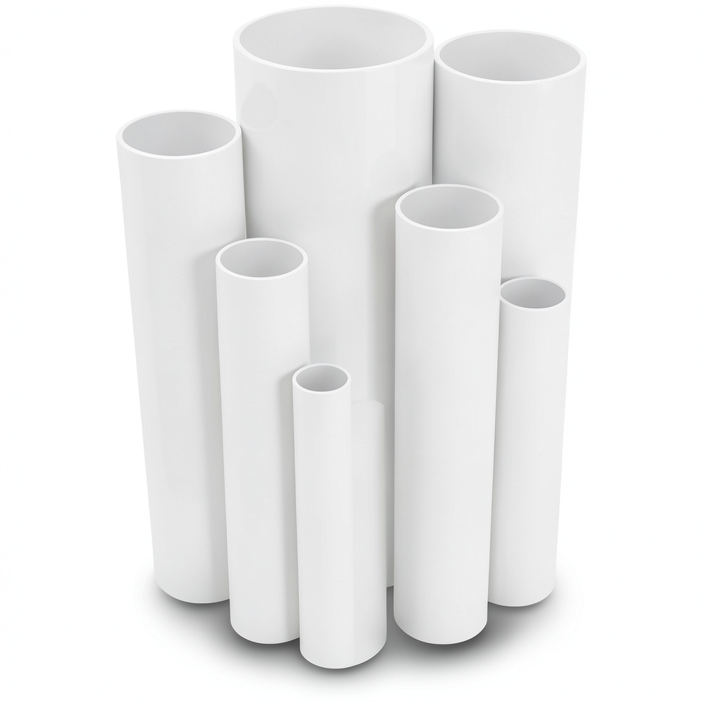 مواسير UPVC جدول 80 مقاس 8 إنش سمك 12.7 مم لون أبيض