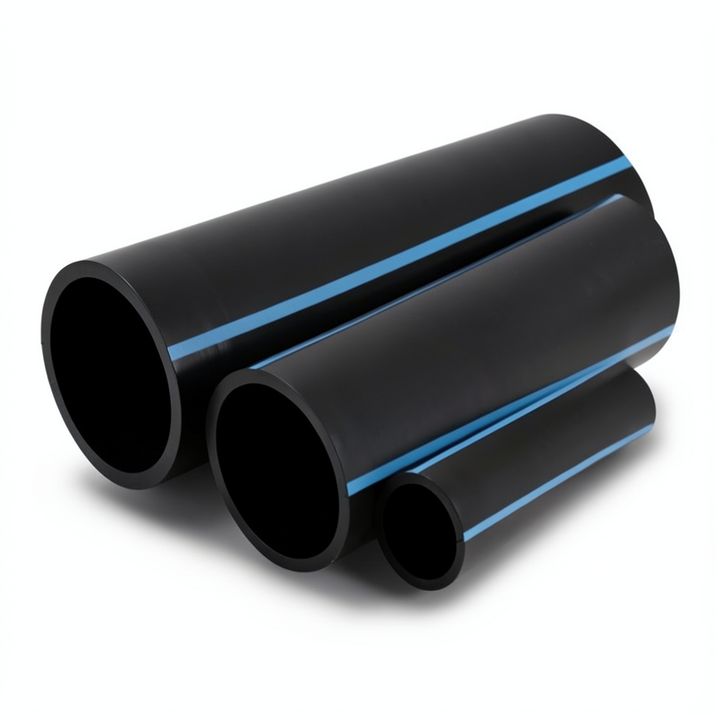 أنابيب HDPE الوطني لشبكات المياه ضغط 20 بار قطر خارجي 355 مم سمك 26.1 مم لون اسود