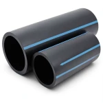 أنابيب HDPE الوطني لشبكات المياه ضغط 20 بار قطر خارجي 225 مم سمك 16.6 مم لون اسود